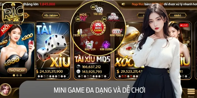 Mini game tại đây sở hữu nhiều sản phẩm giải trí có 102